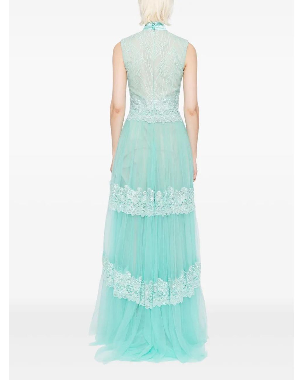 Saiid Kobeisy Blue Embroidered Maxi Dress