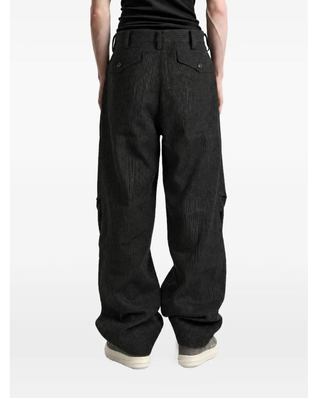 Ziggy Chen Gray Pinstriped Wide-Leg Trousers for men