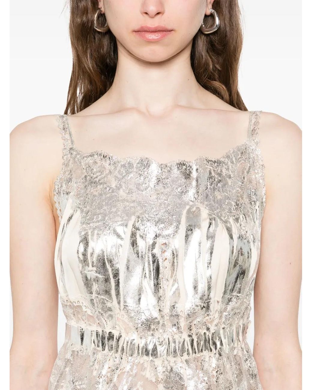 Rabanne White Metallic-finish Top