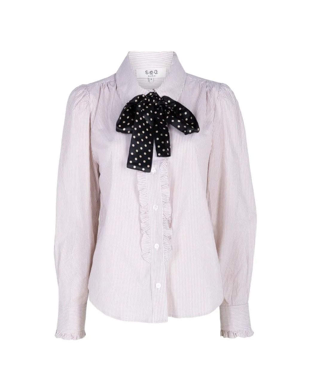 Sea Pink Declan Ruffled Striped Shirt
