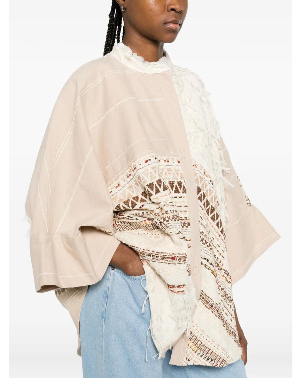 Bye White Geometric-Pattern Jacket