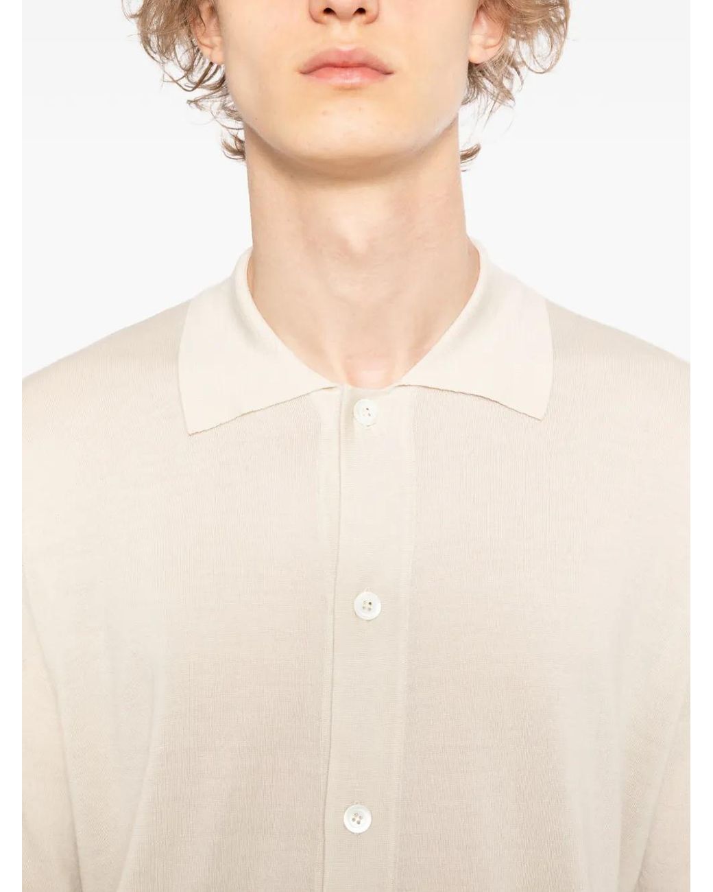 Barena White Chemise En Maille for men