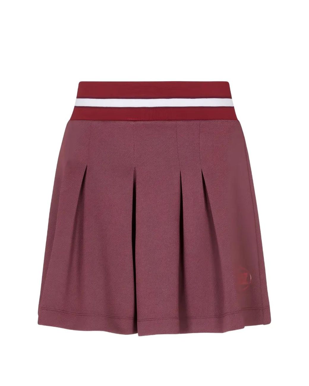EA7 Purple Pleated Logo-Print Mini Skirt