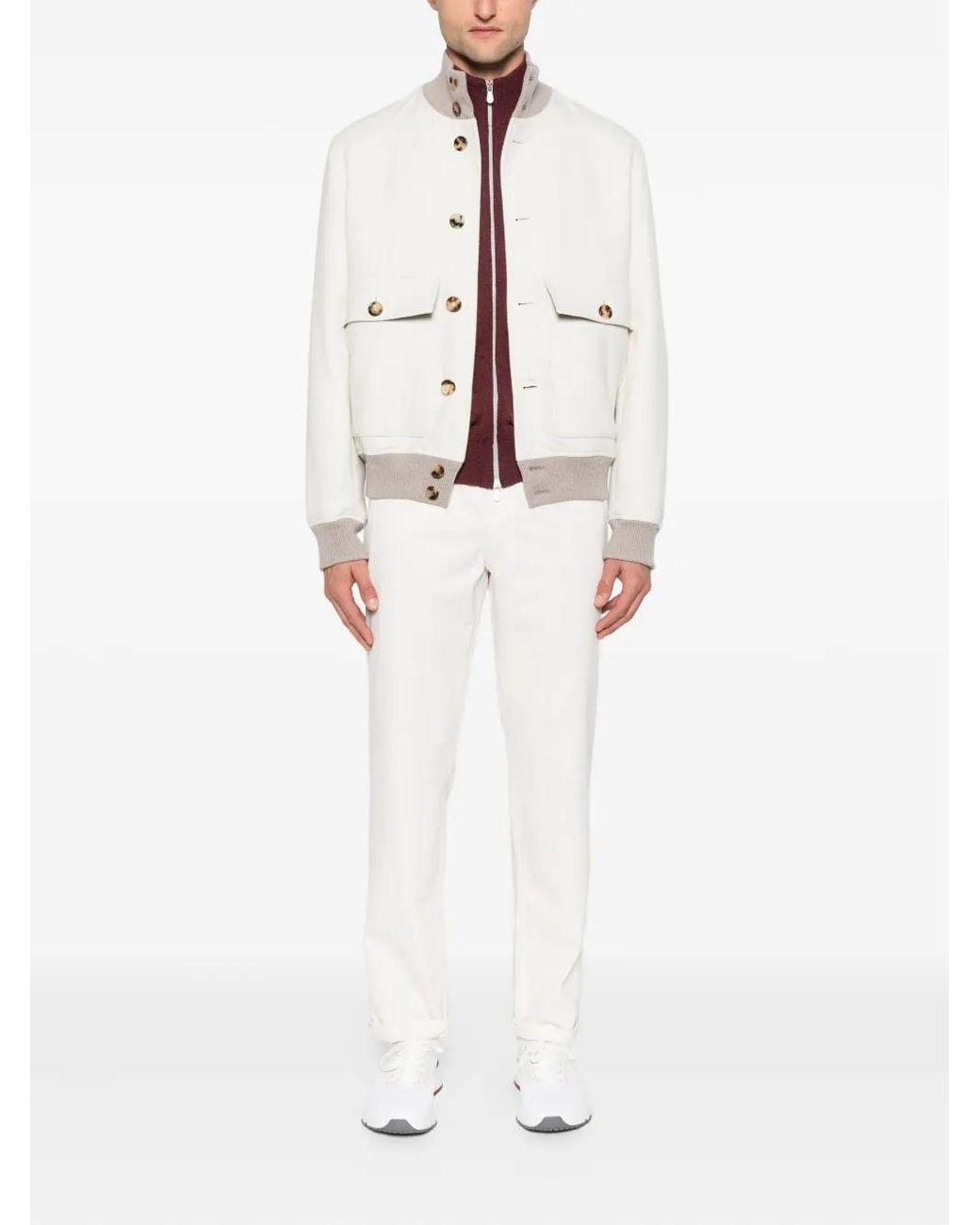 Brunello Cucinelli White Jacket for men