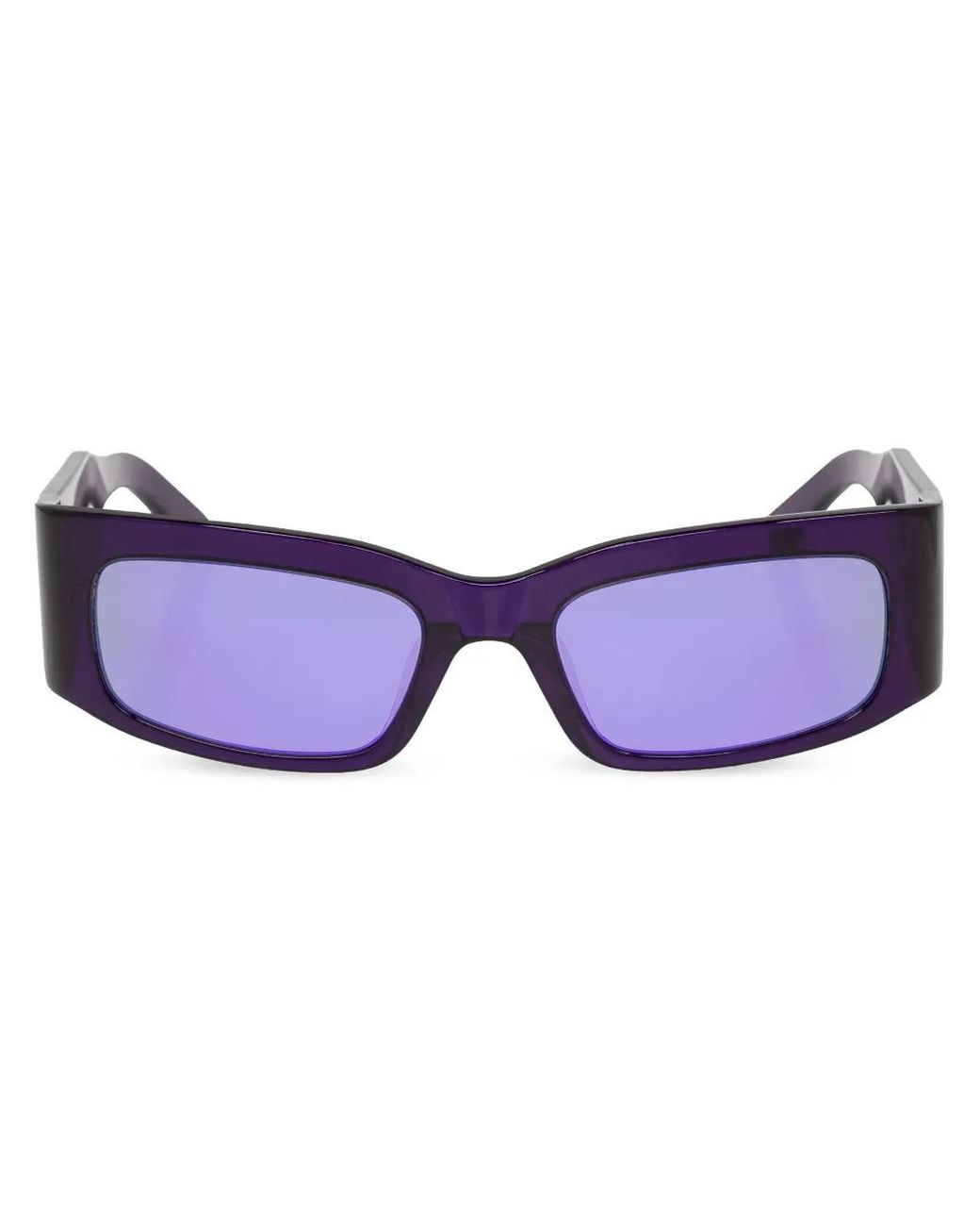 Balenciaga Blue Logo-Print Rectangle-Frame Sunglasses for men