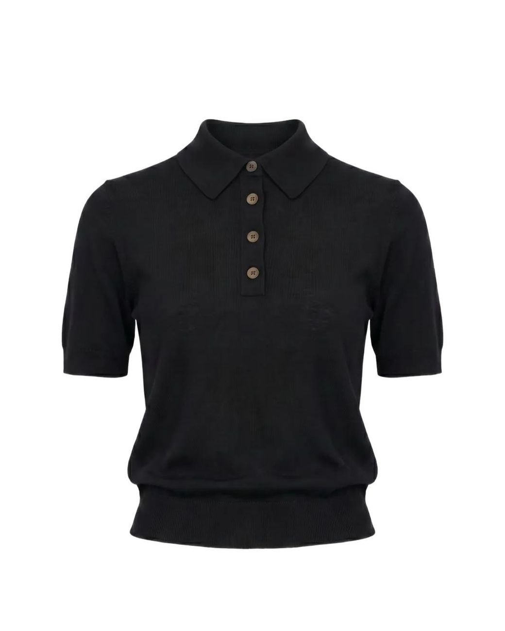 Toccin Black Rue Short-Sleeve Polo Top