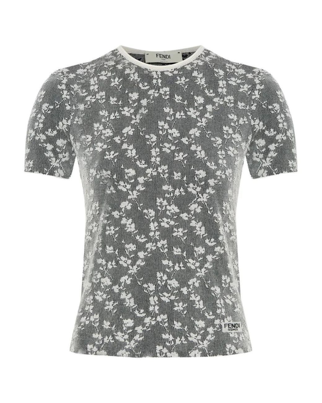 Fendi Gray Laced T-Shirt
