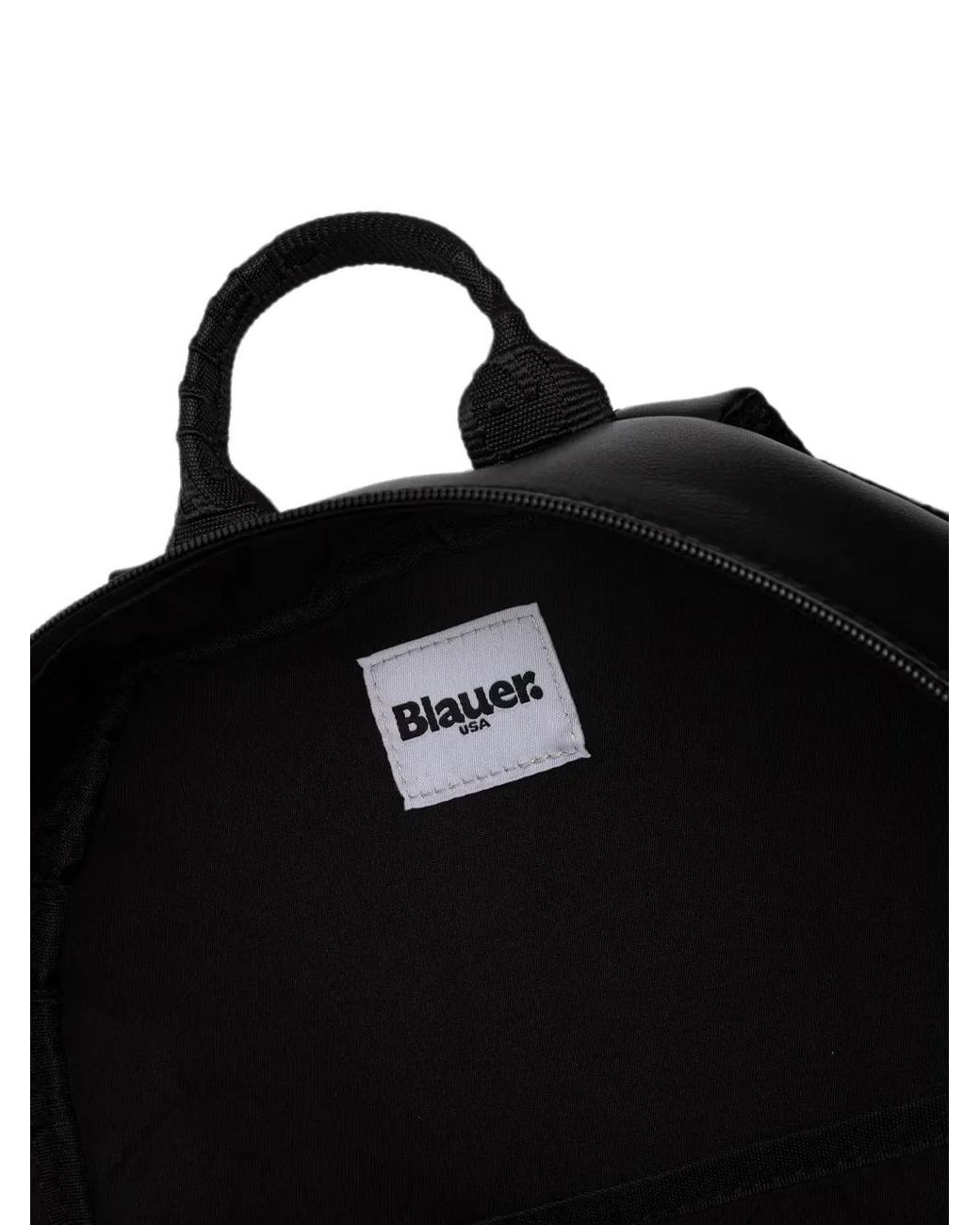 Blauer Black Logo-Patch Zip-Around Backpack for men