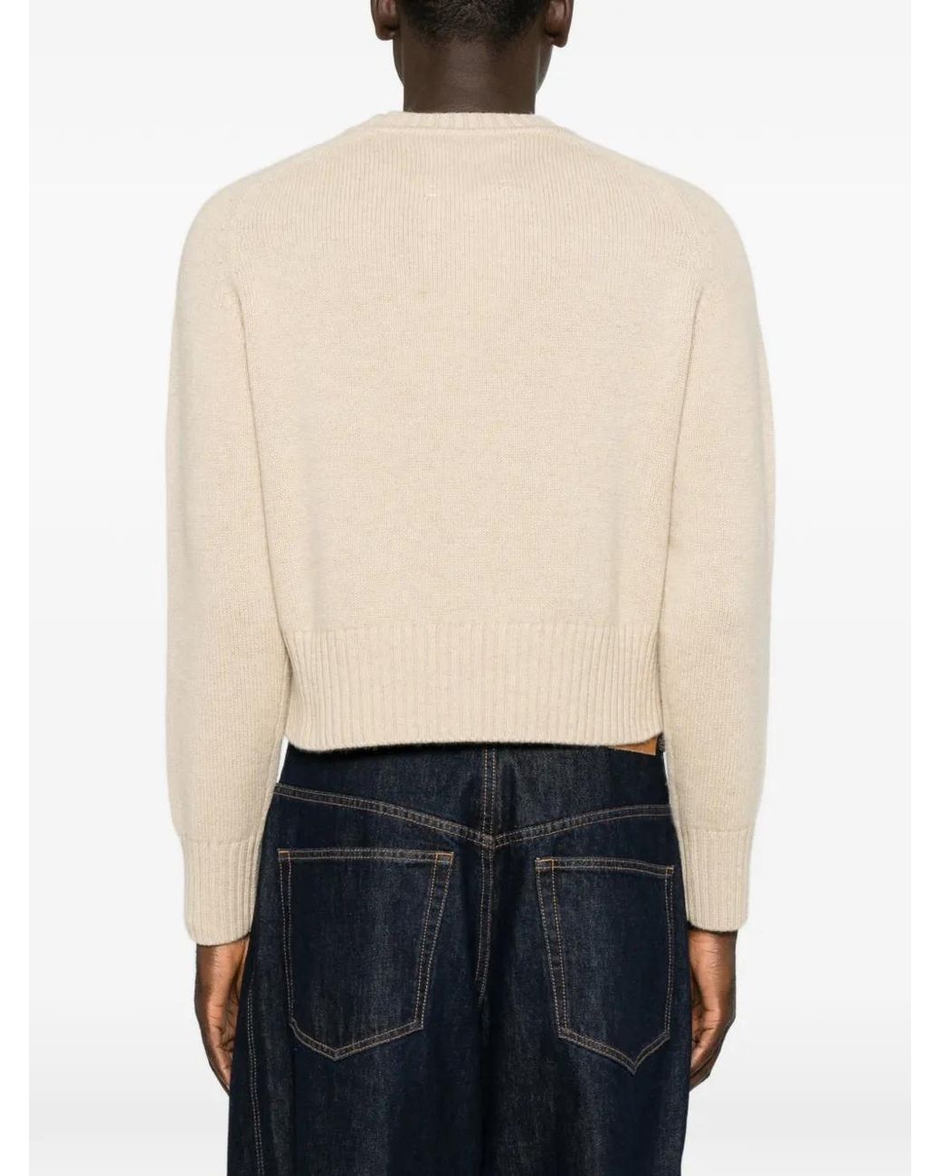 Extreme Cashmere Blue Please Ribbed-Trim Sweater