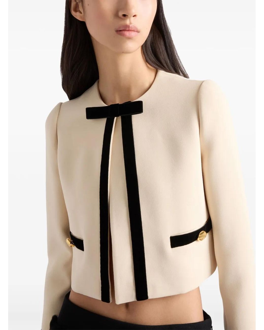 Chaqueta De Botonadura Simple Prada de color Natural