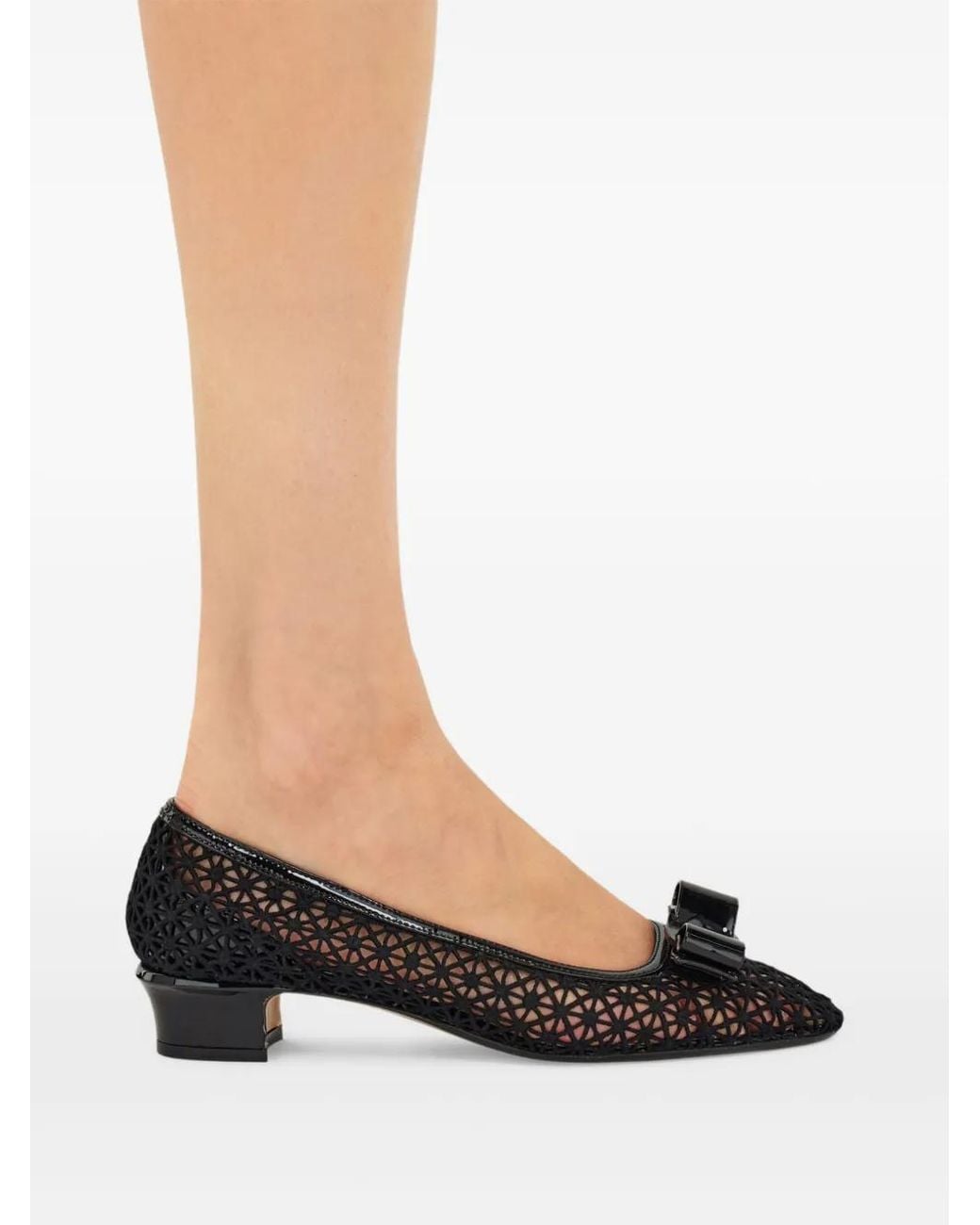 Ferragamo Black Vara Bow-Detail Pumps
