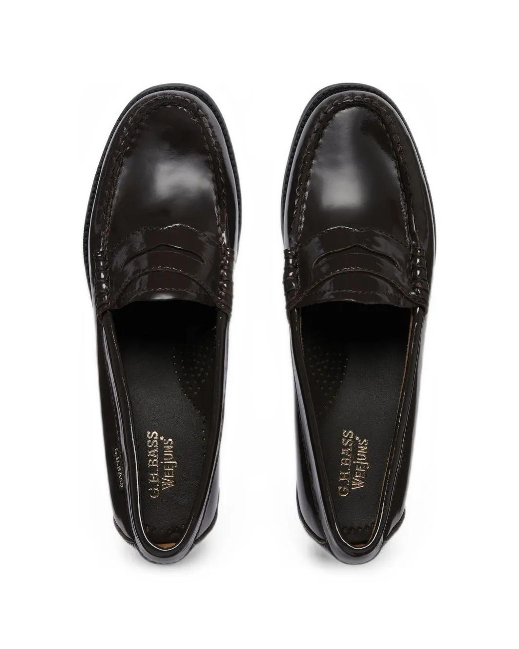 G.H.BASS Black Easy Weejuns Patent Leather Loafers