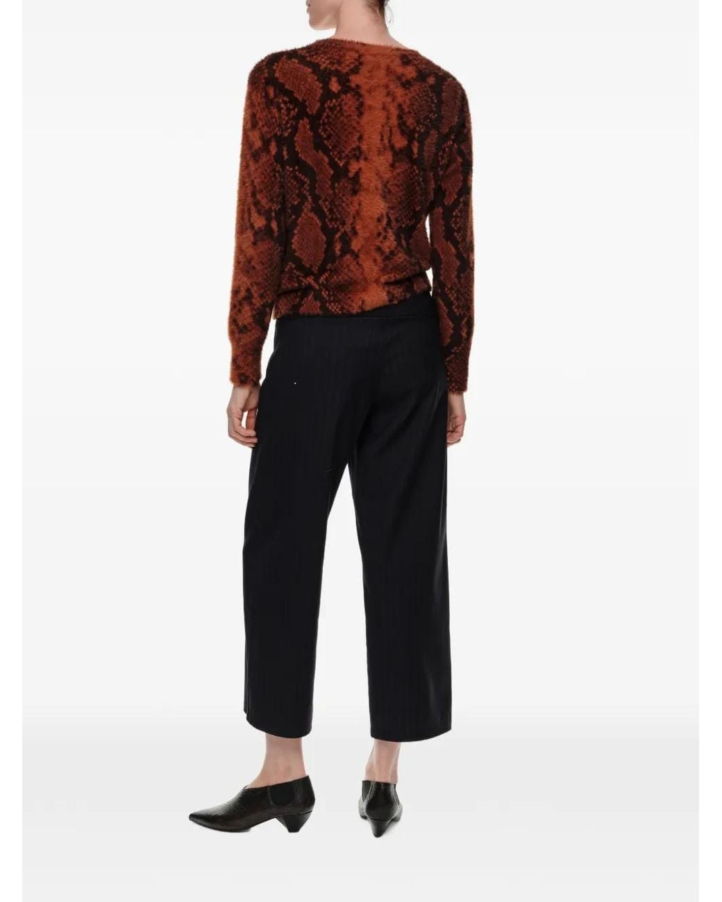 Bimba Y Lola Brown Long Caramel Snake Fur Sweater
