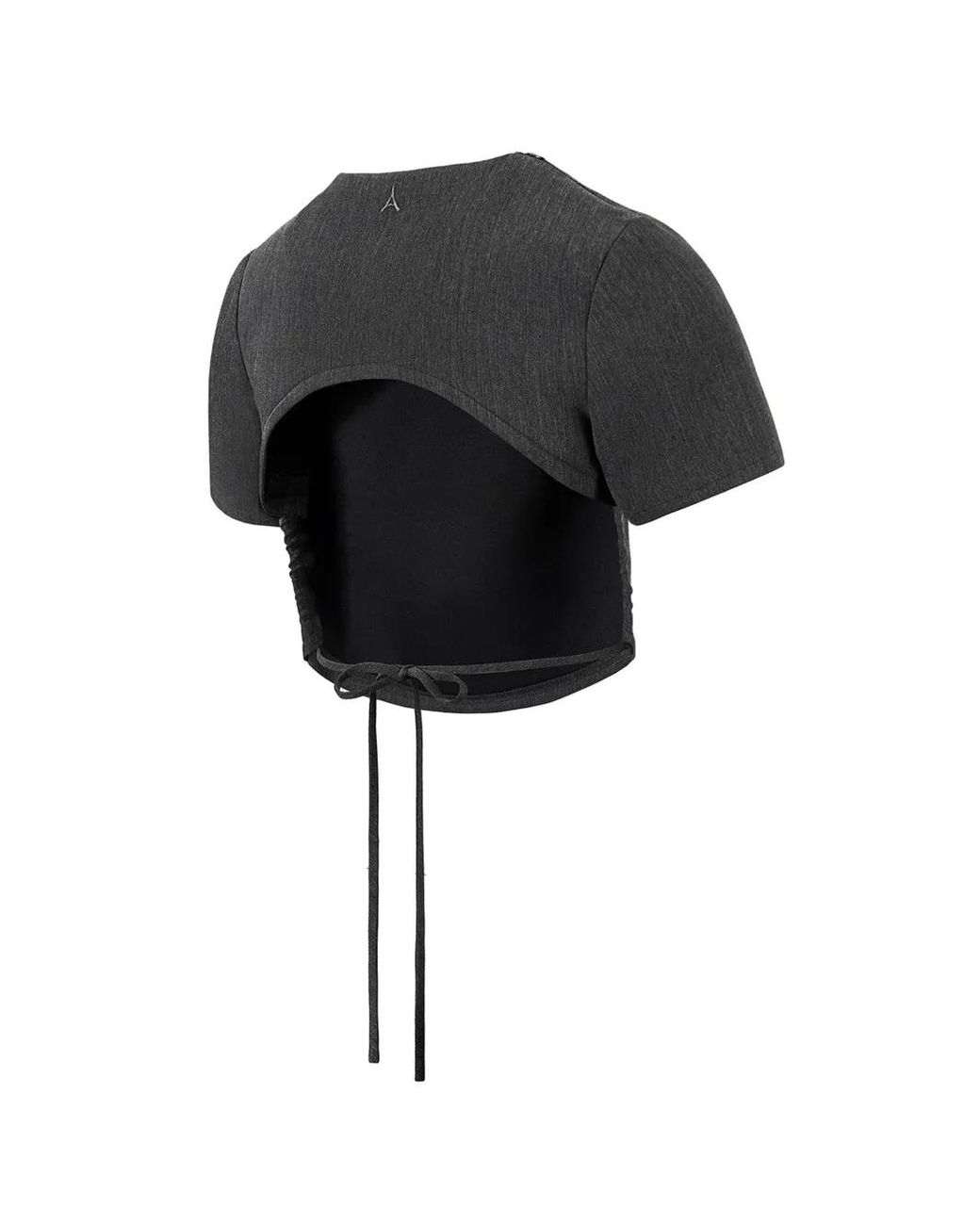 Manière De Voir Black Curved-Hem Backless Top With Tie
