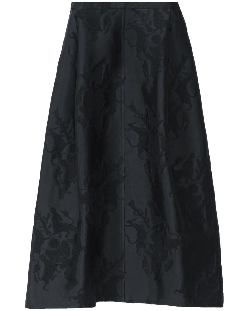 Fabiana Filippi Black Jacquard Midi Skirt