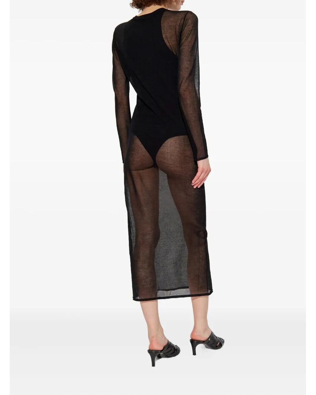 IRO Black Emala Sheer-Paneled Dress