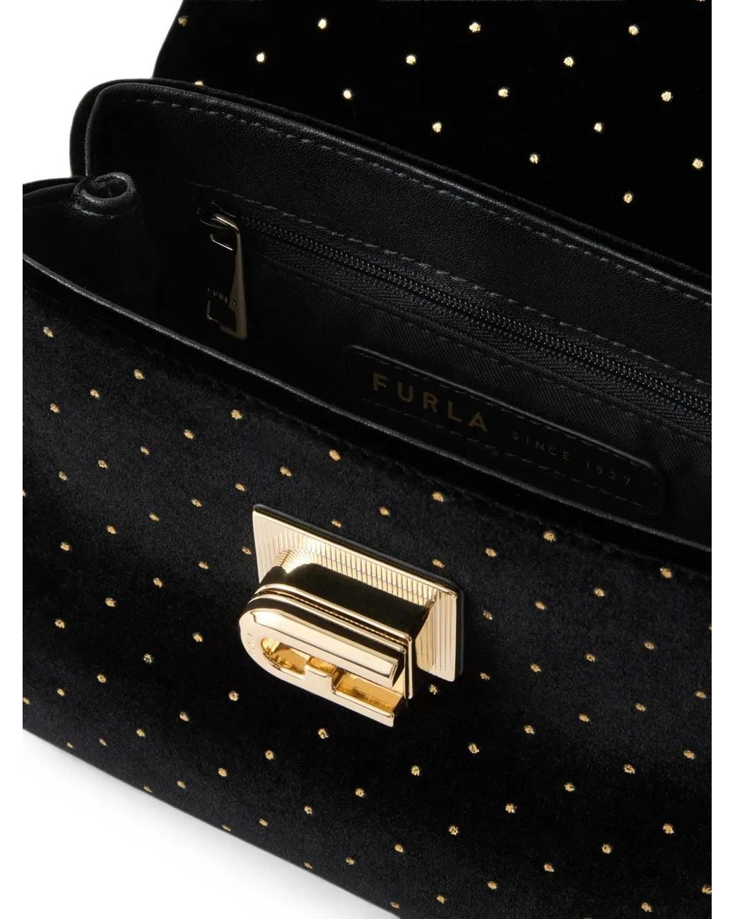 Furla Black Stud-Embellished Top-Handle Tote Bag