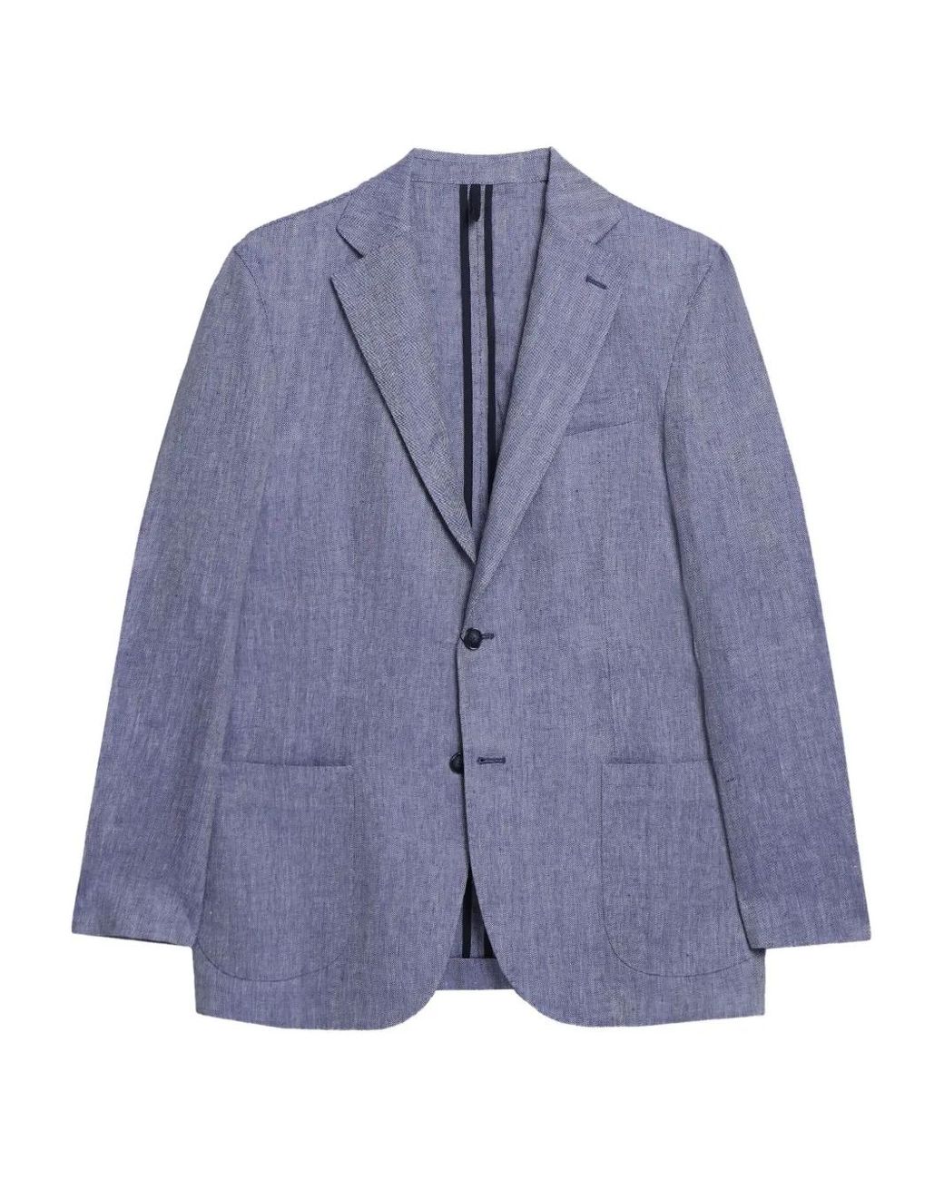 Brooks Brothers Blue Herringbone Linen Blazer for men