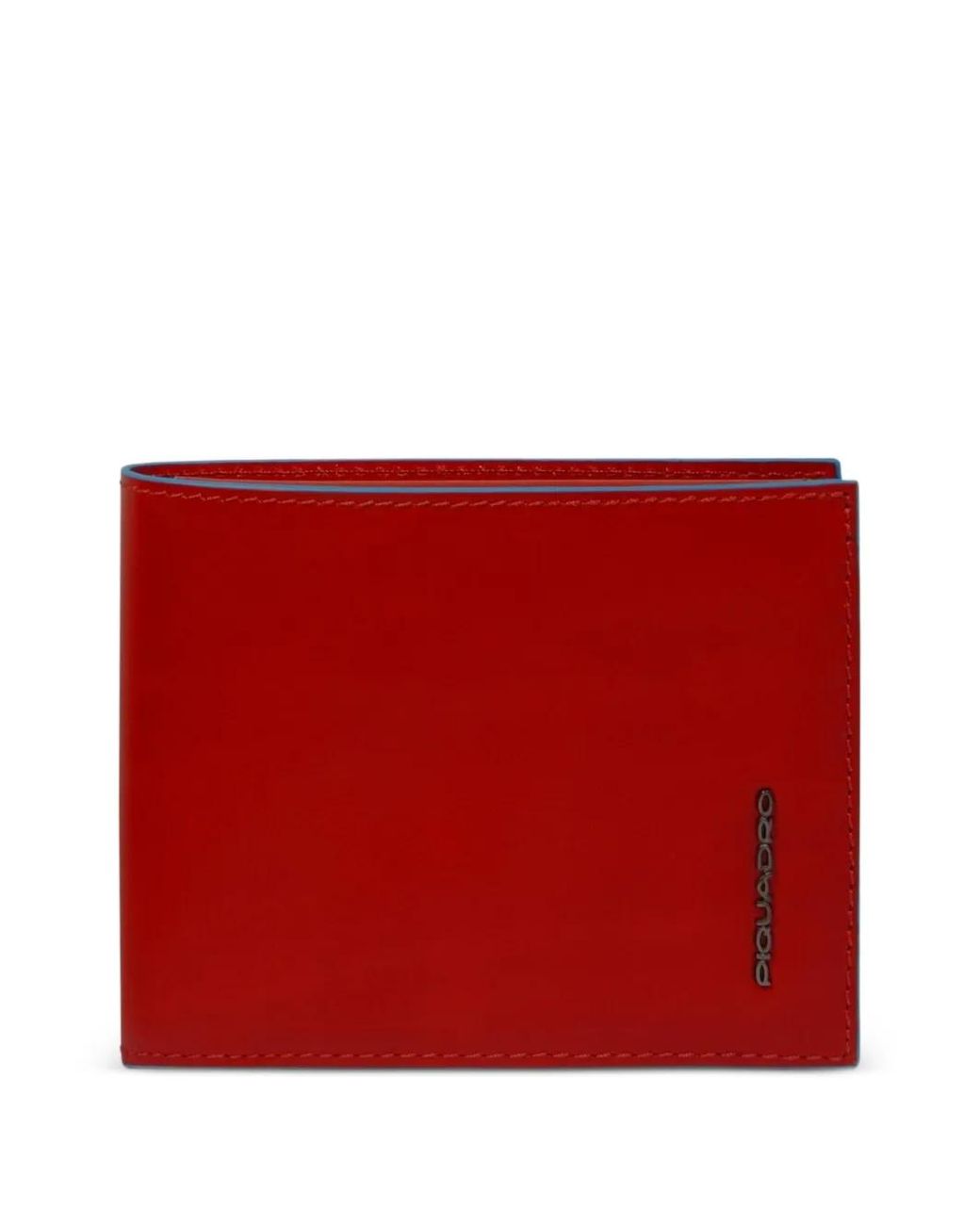 Piquadro Red Logo-Lettering Leather Wallet for men