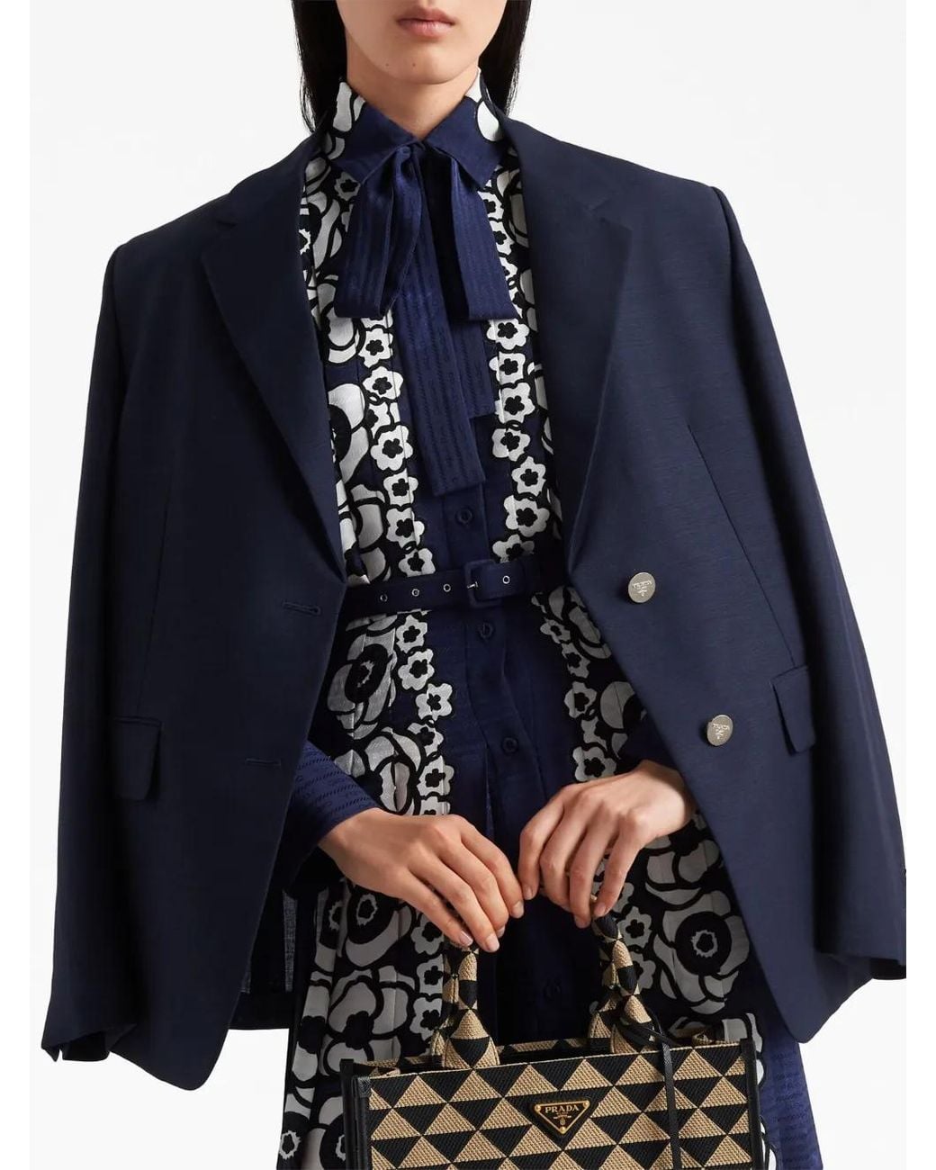 Prada Blue Single-breasted Wool Blazer