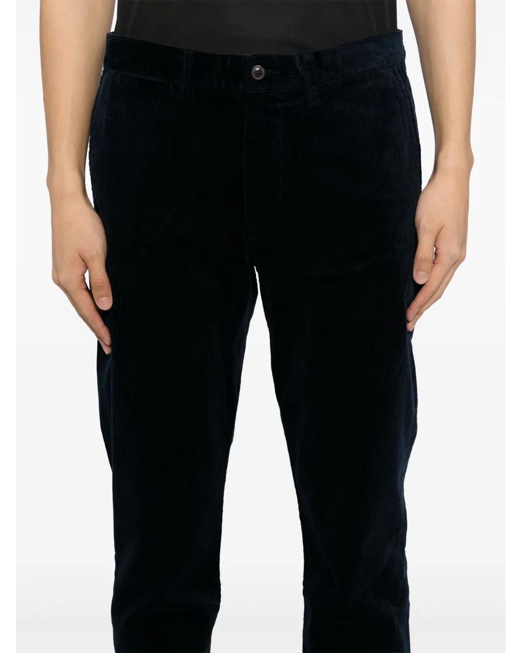 Polo Ralph Lauren Black Corduroy Straight Trousers for men