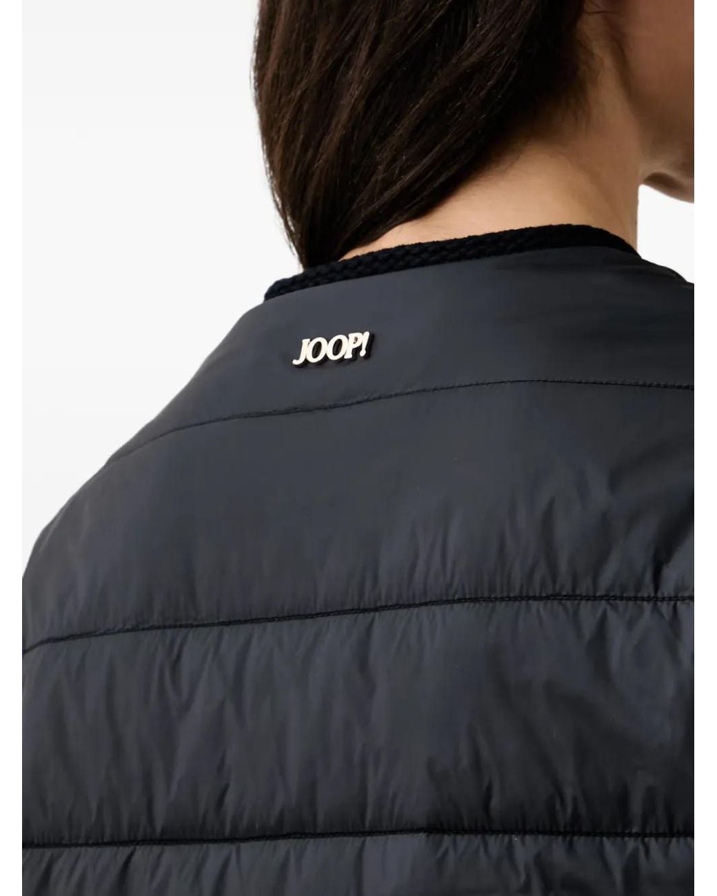 Joop! Black Quilted-Finish Logo-Plaque Jacket