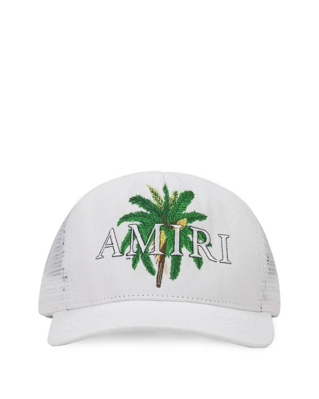 Amiri White Palm Tree Embroidered Trucker Hat for men