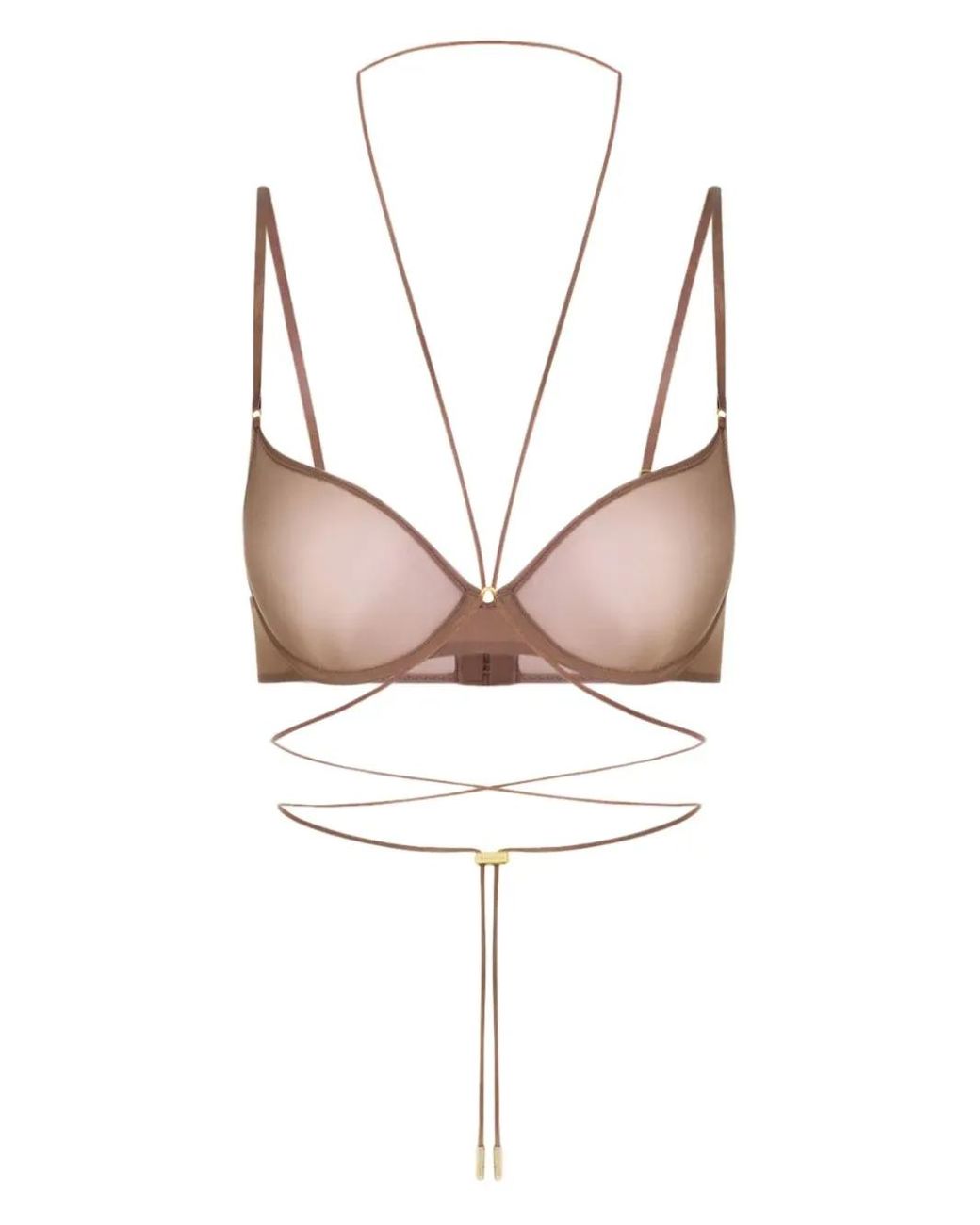Maison Close Brown Balconette Cross-Back Bra