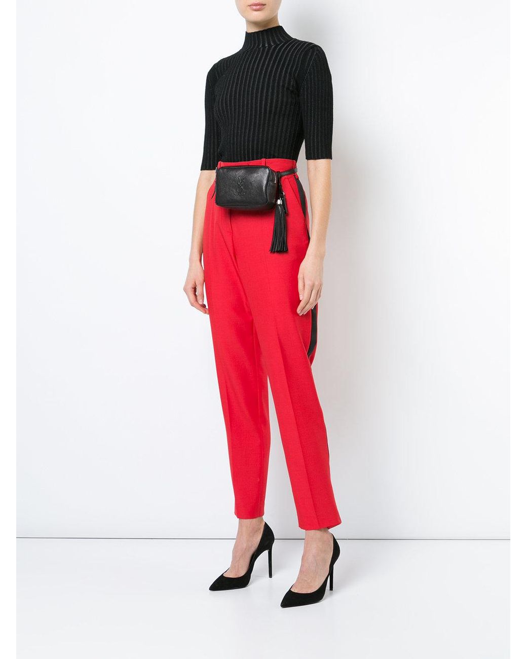 Red ysl shop belt bag