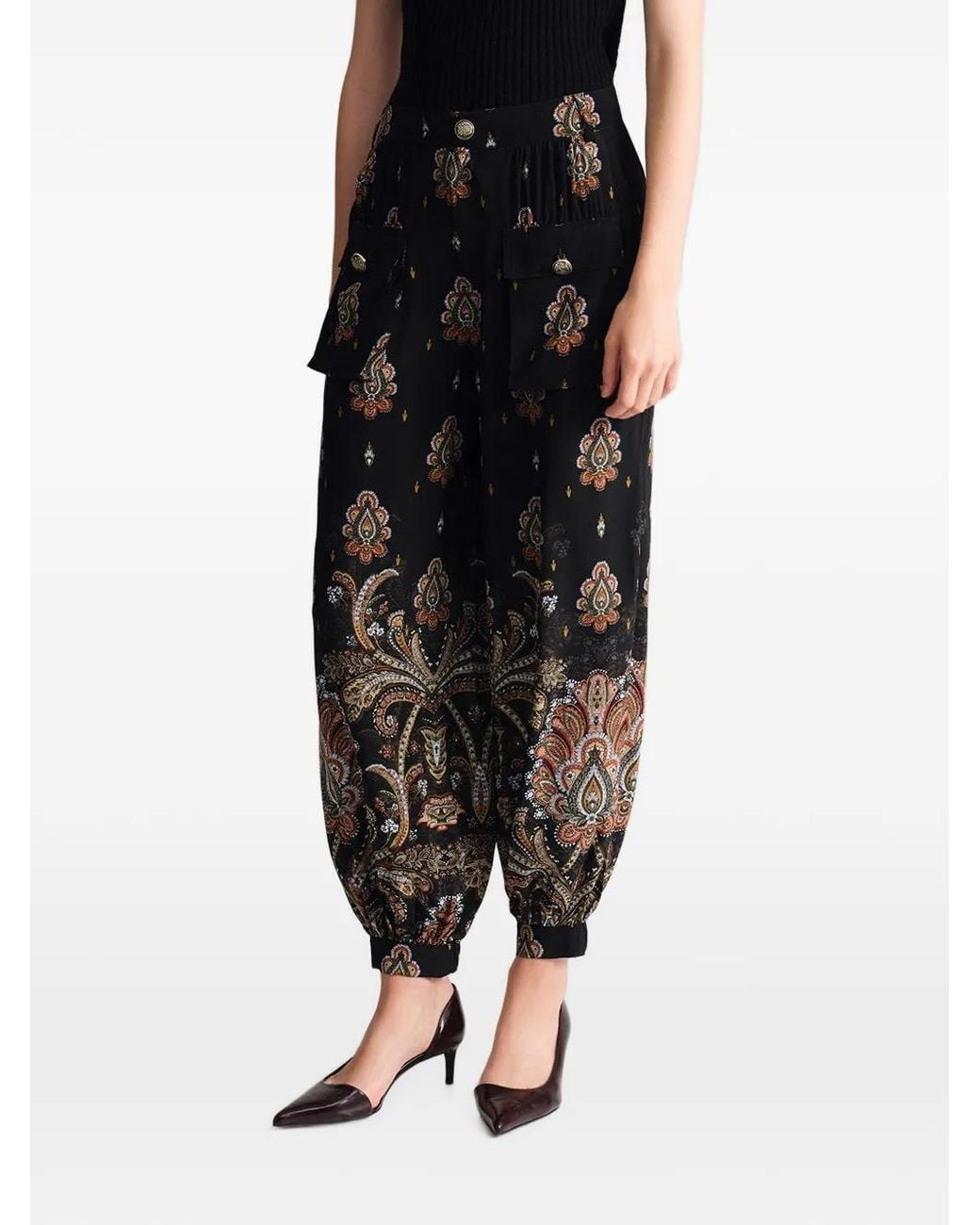 Cara Cara Black Pietro Paisley-Print Track Pants