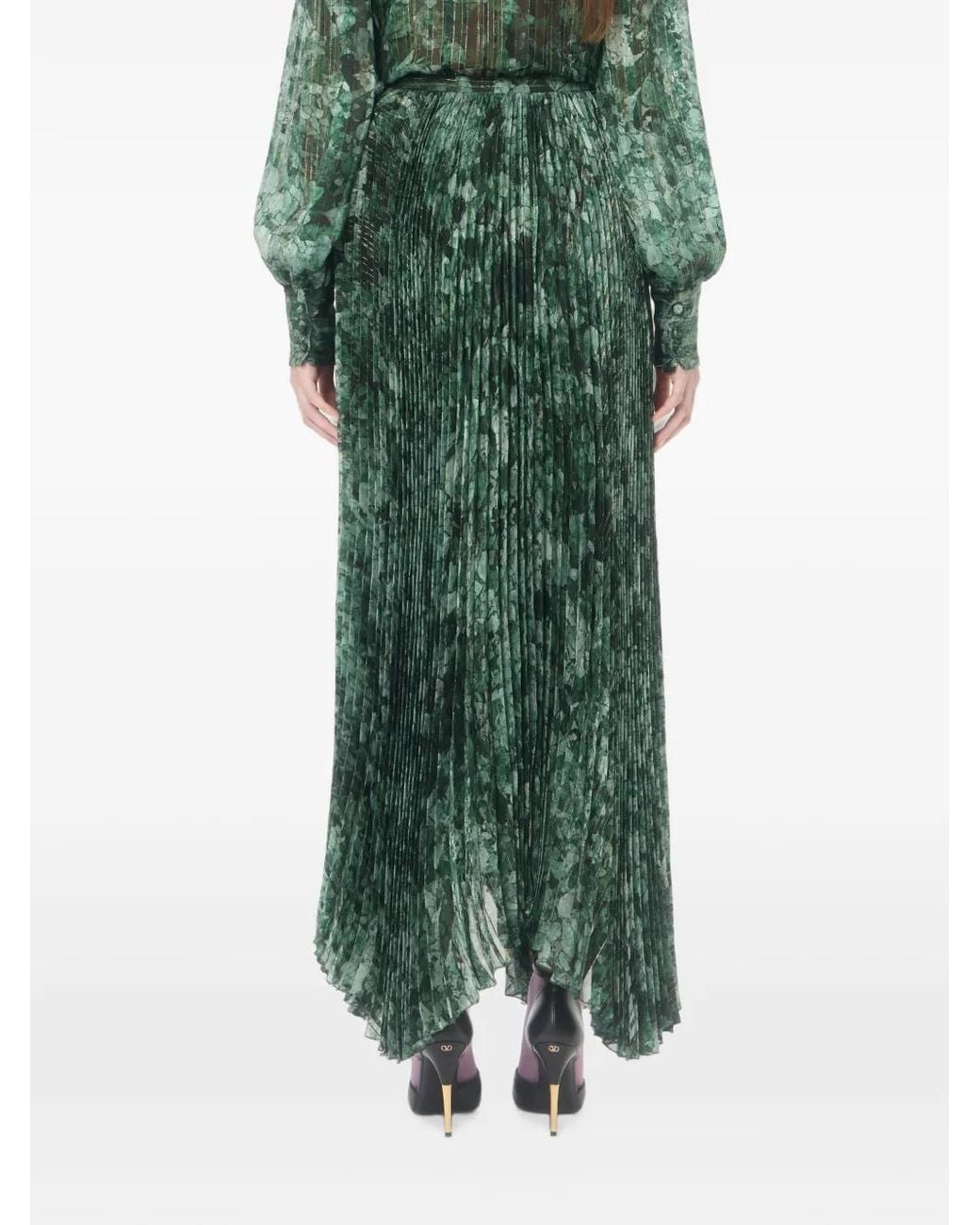 Valentino Garavani Green Long Skirt