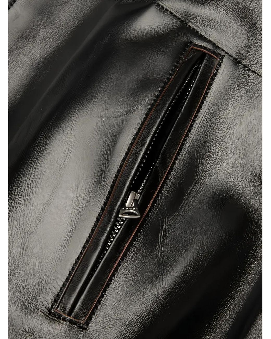 Sacai Leren Jack in het Black voor heren