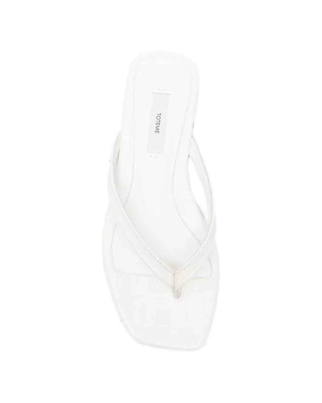 Totême  White Croco-Embossed Flip Flops