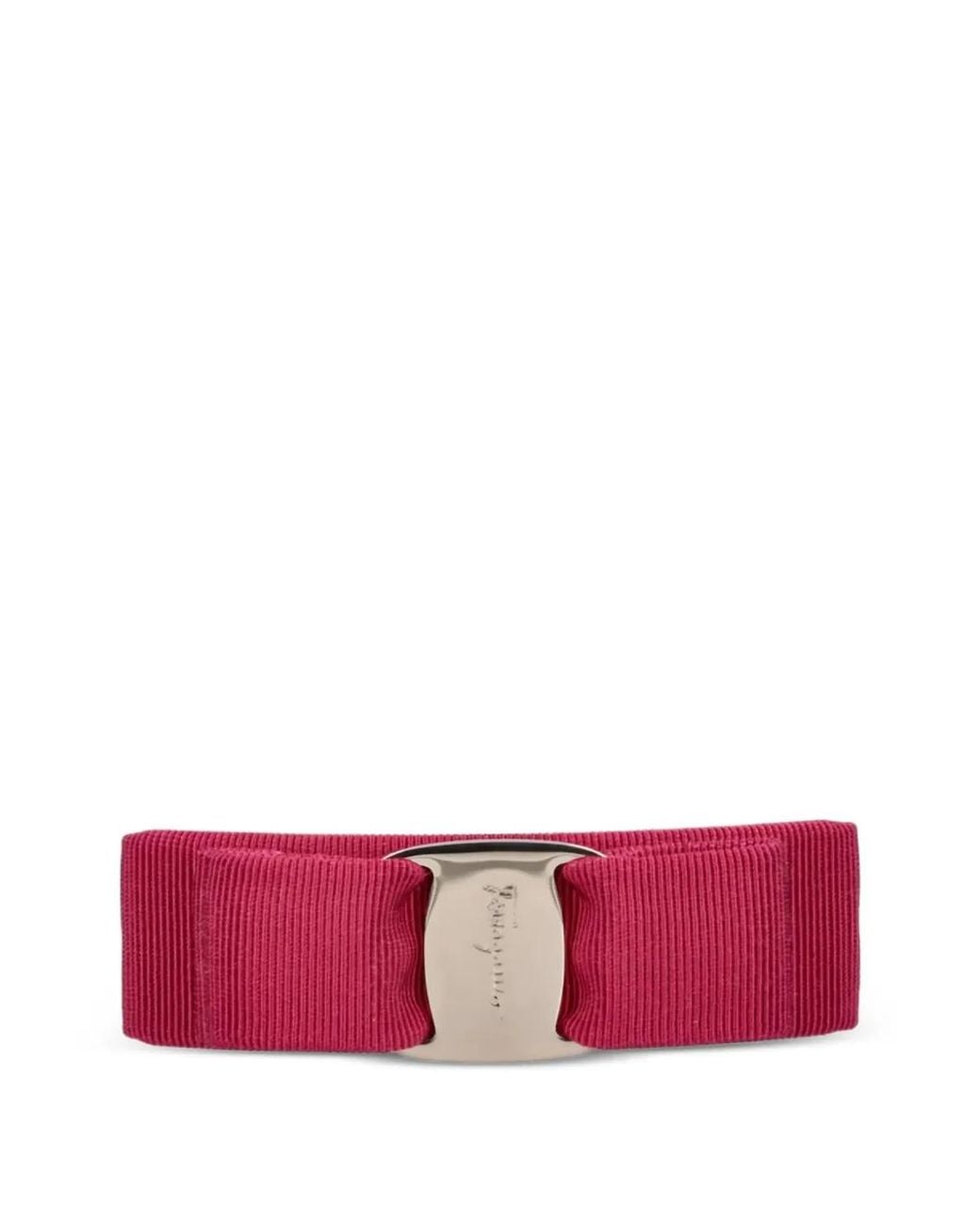 Ferragamo Red Barrette À Nœud