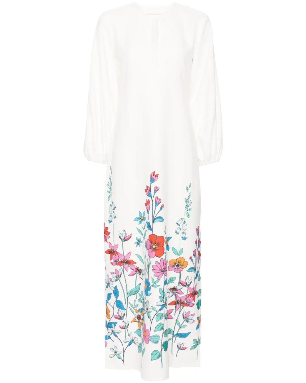 Bambah White Hibiscus Tuscan Dress