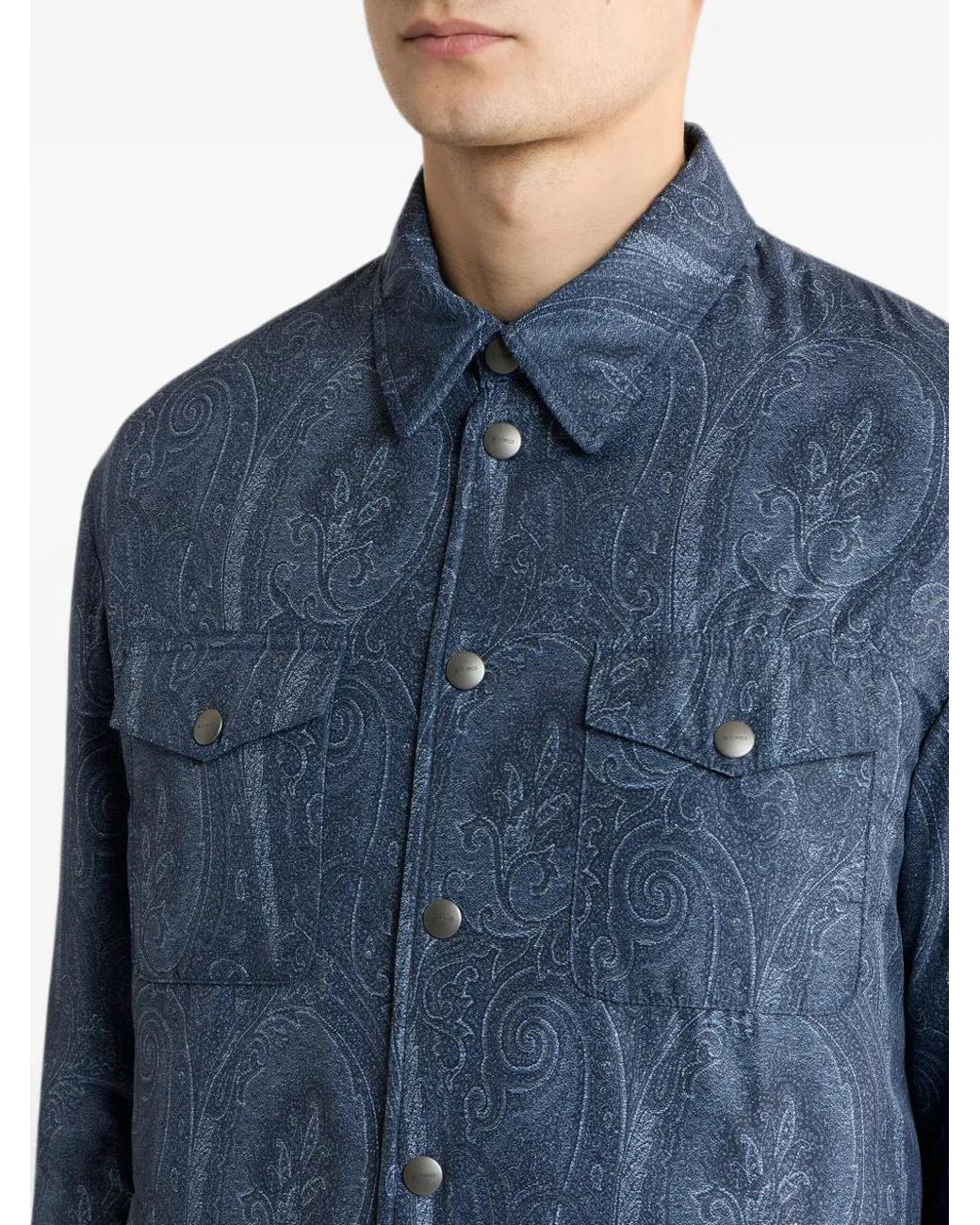 Etro Blue Surchemise Paisley for men