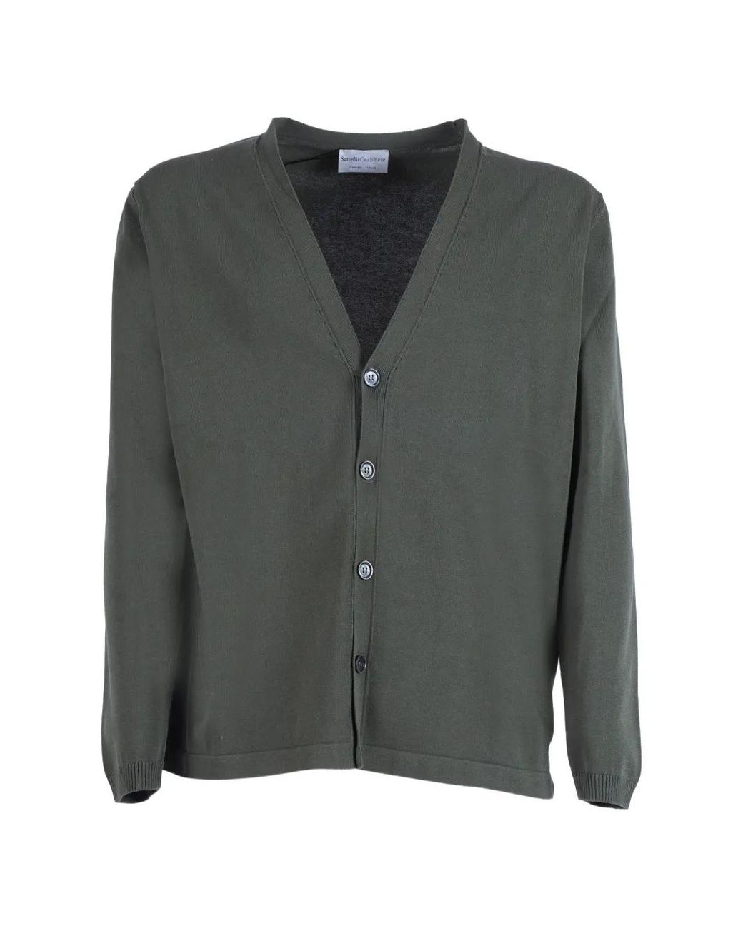 SETTEFILI CASHMERE Black Side-Slit V-Neck Cardigan for men