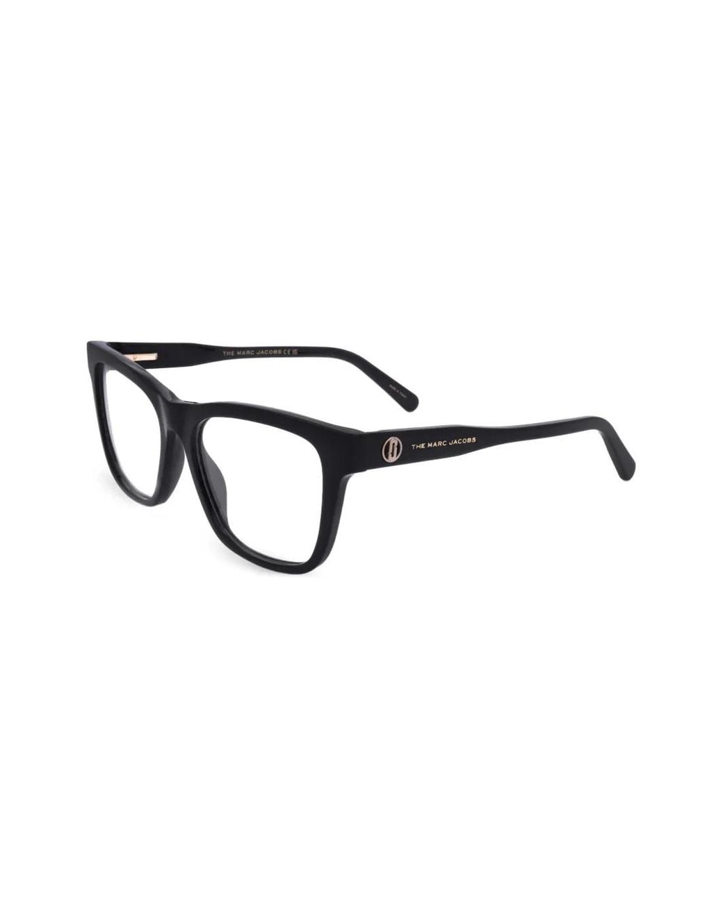 Marc Jacobs Black Logo-Plaque Square-Frame Glasses