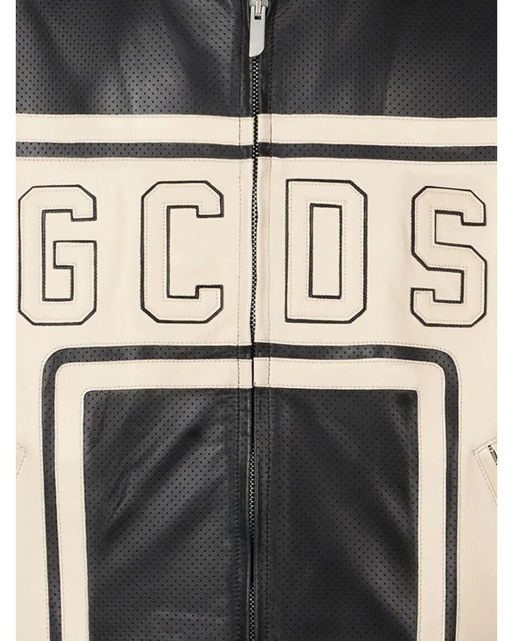 Gcds Black Perforated Leather Jacket