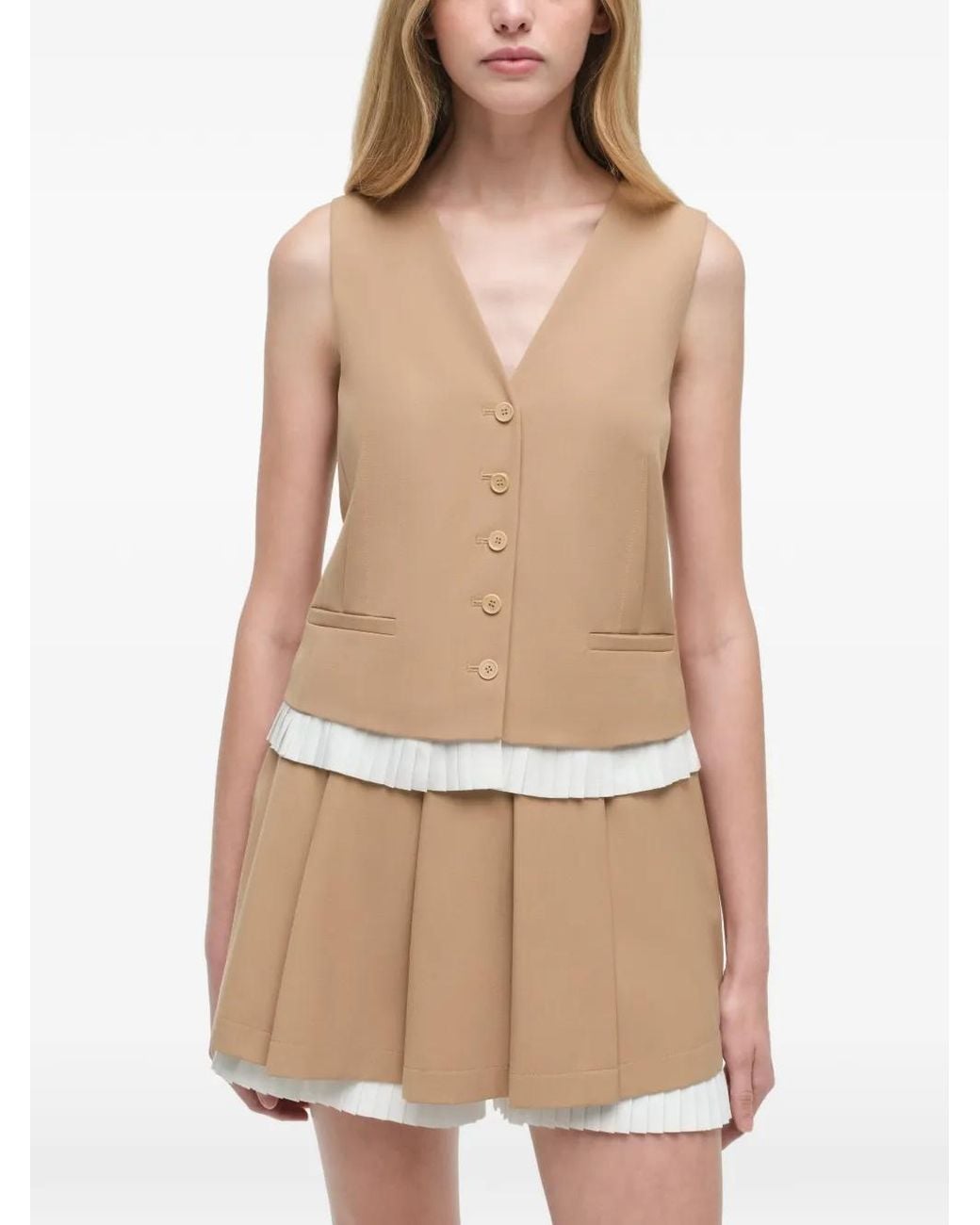 Jonathan Simkhai Natural Laiken Buttoned Vest