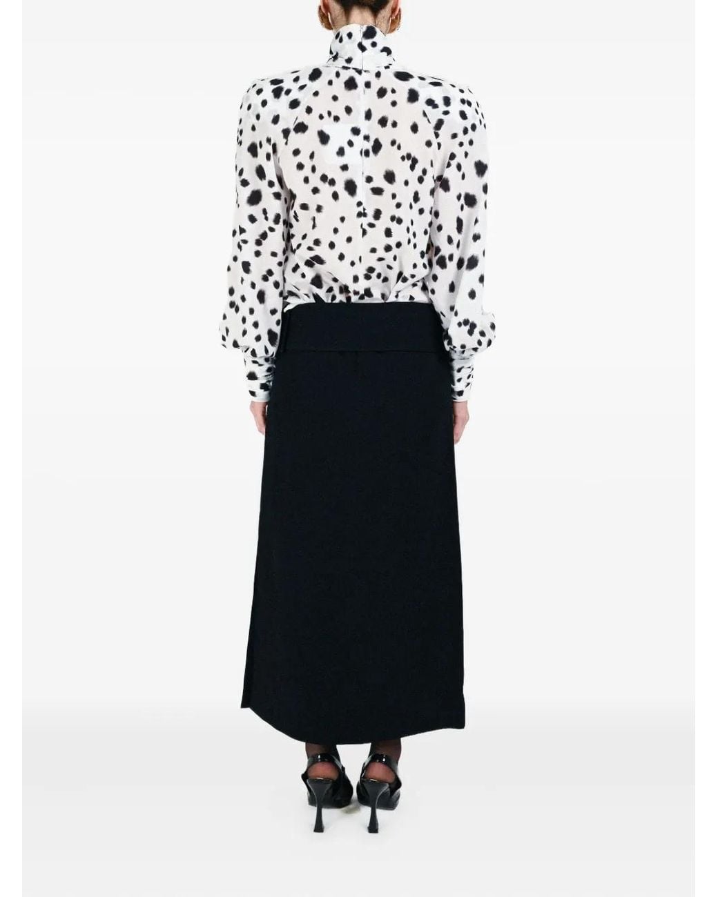ROWEN ROSE White Blouse À Motif Dalmatien