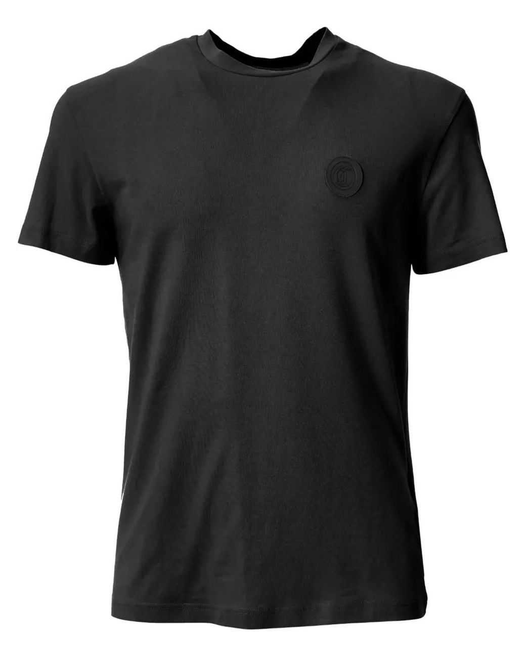 Just Cavalli Black Logo-Appliqué T-Shirt for men