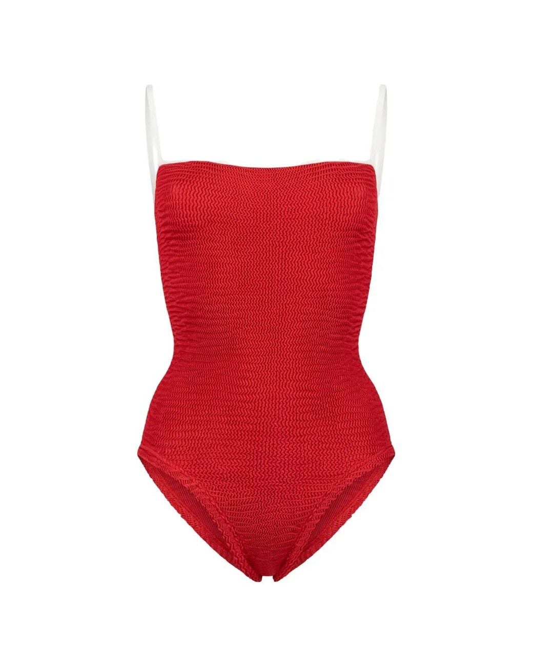 Paramidonna Red Marisia Crinkle-Effect Swimsuit