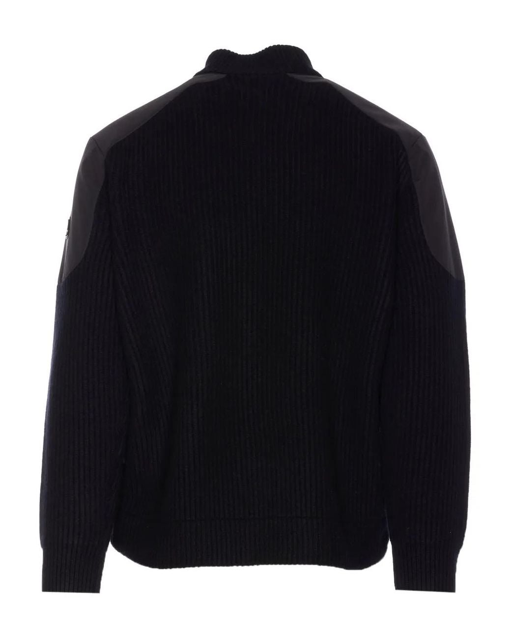 Moose Knuckles Black Contrast-Panel Bomber Jacket for men