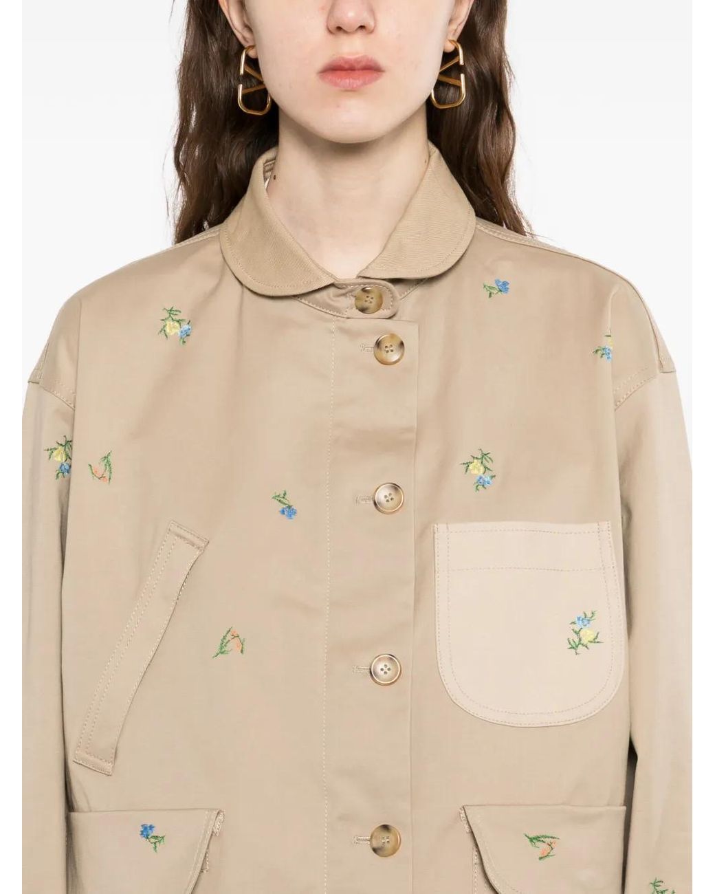 JNBY Natural Floral-Embroidered Long-Sleeve Jacket