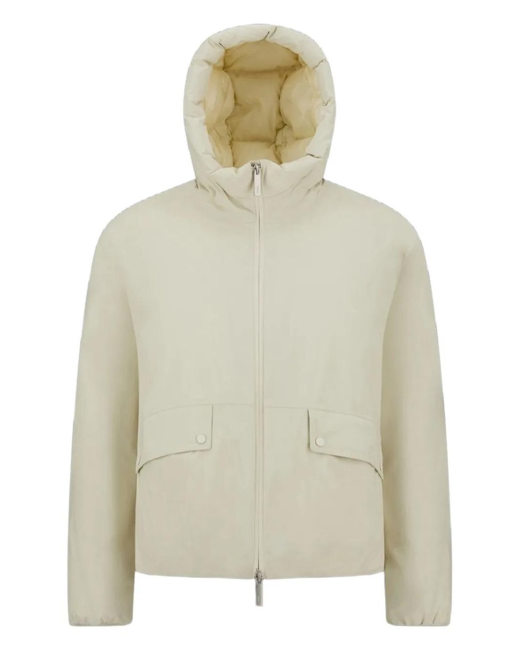 Herno White Hooded Flap-Pocket Jacket