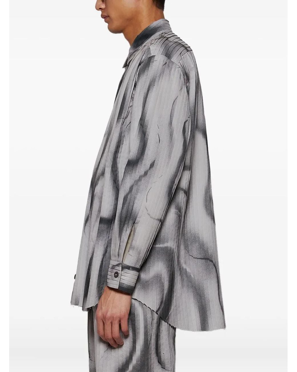 Casella Meyer Geplooid Overhemd Met Print in het Gray voor heren