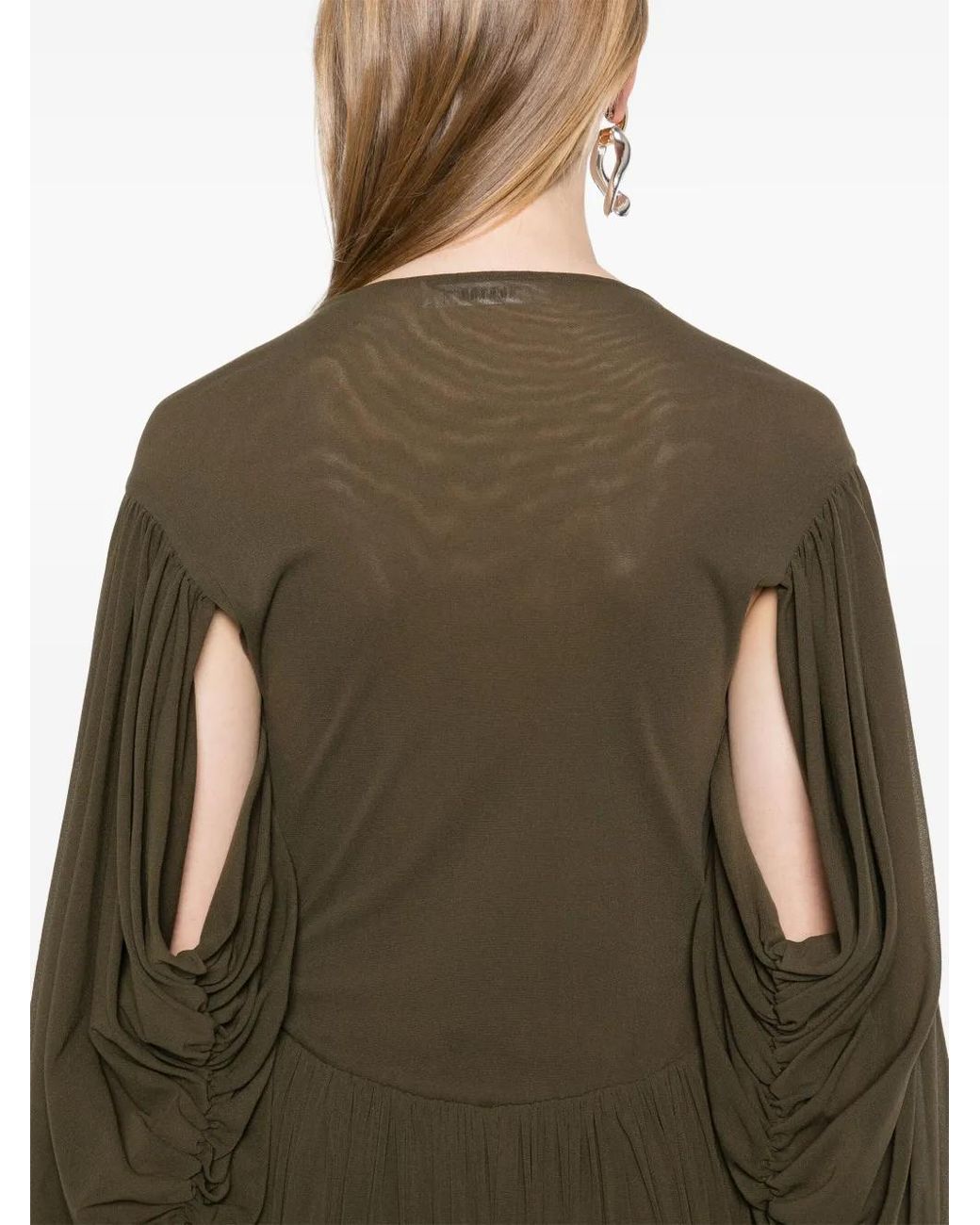 Philosophy Di Lorenzo Serafini Green V-Neck Maxi Dress