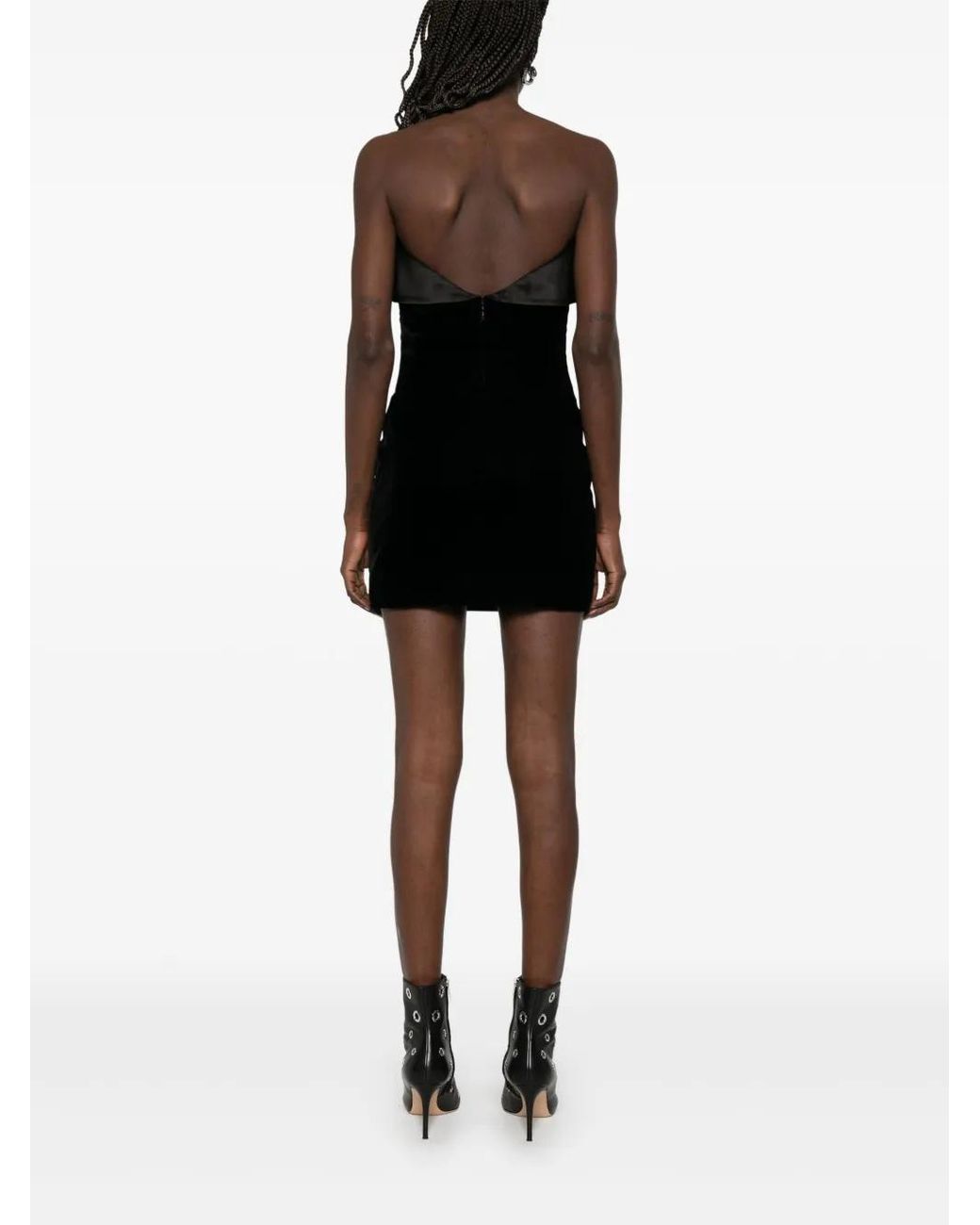 Mugler Black Velvet Mini Dress