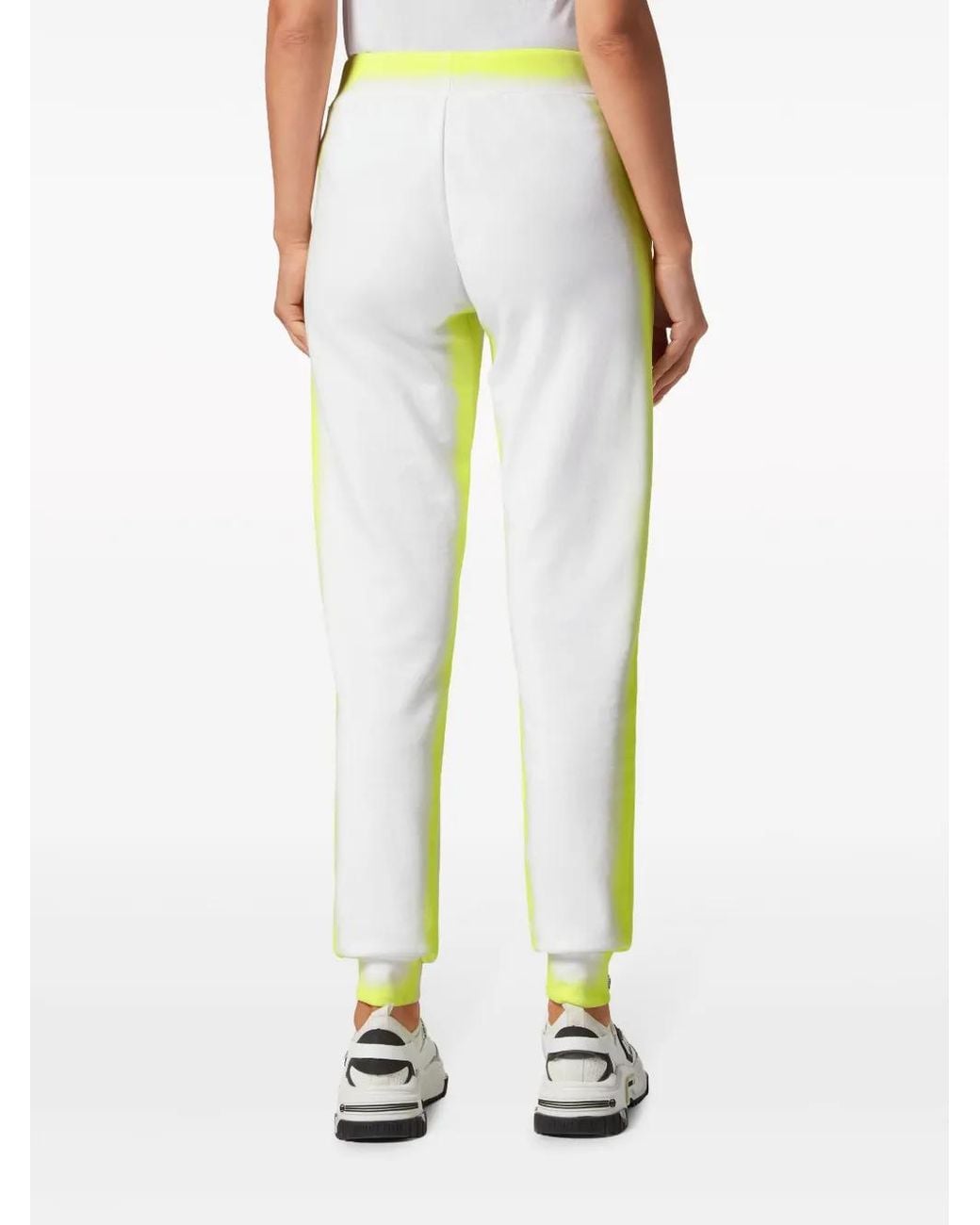 Philipp Plein White Fluo Cotton Track Pants